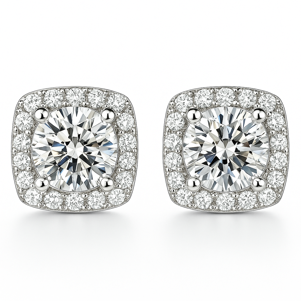 Glacé Glamour oorbellen | witgoud 16k