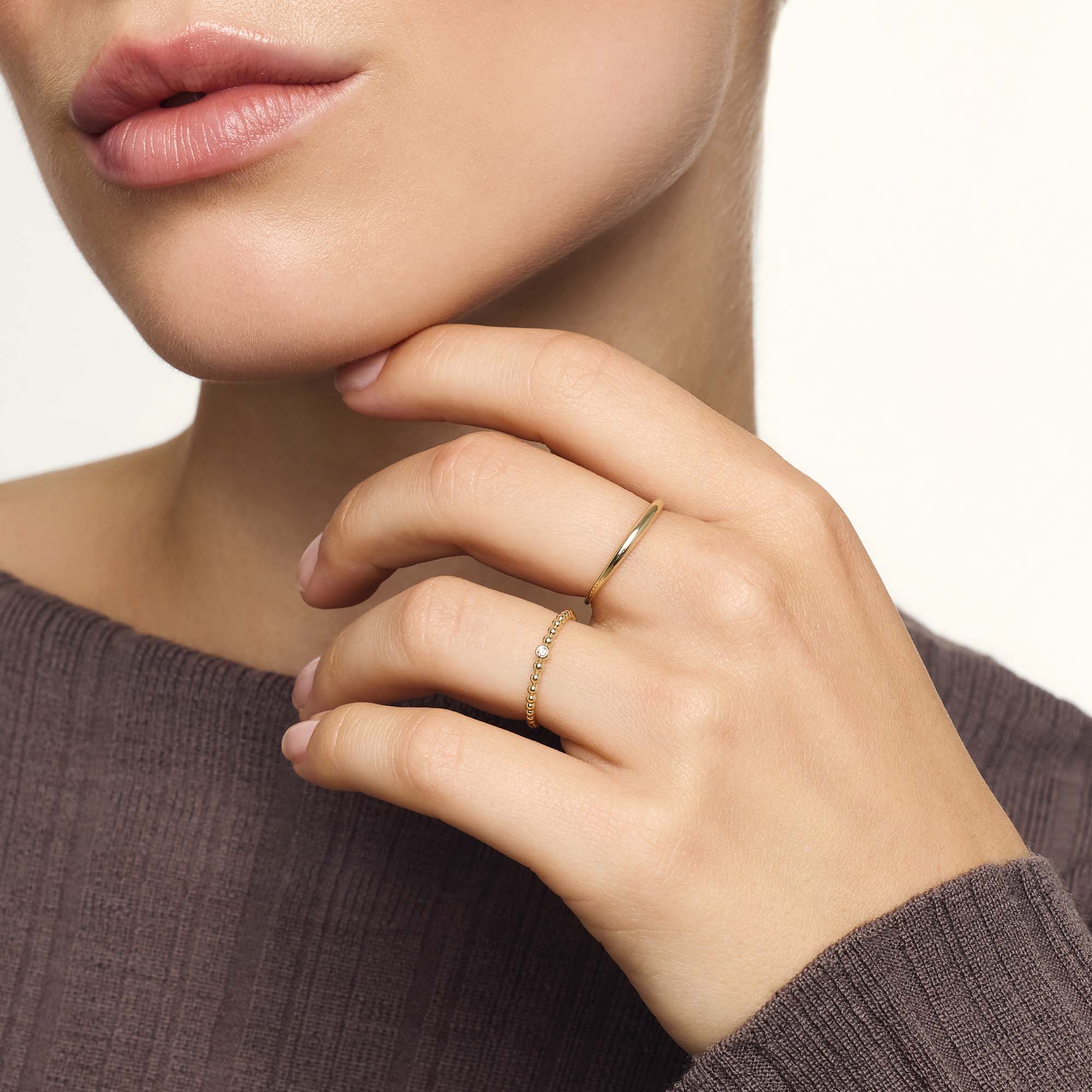 Slanke koepelring | Goud 14k