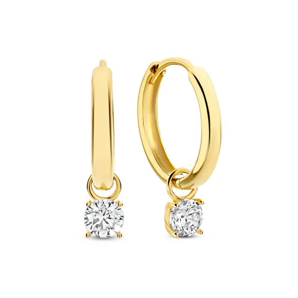 Larmes de Lune stenen oorbellen | Goud 14k