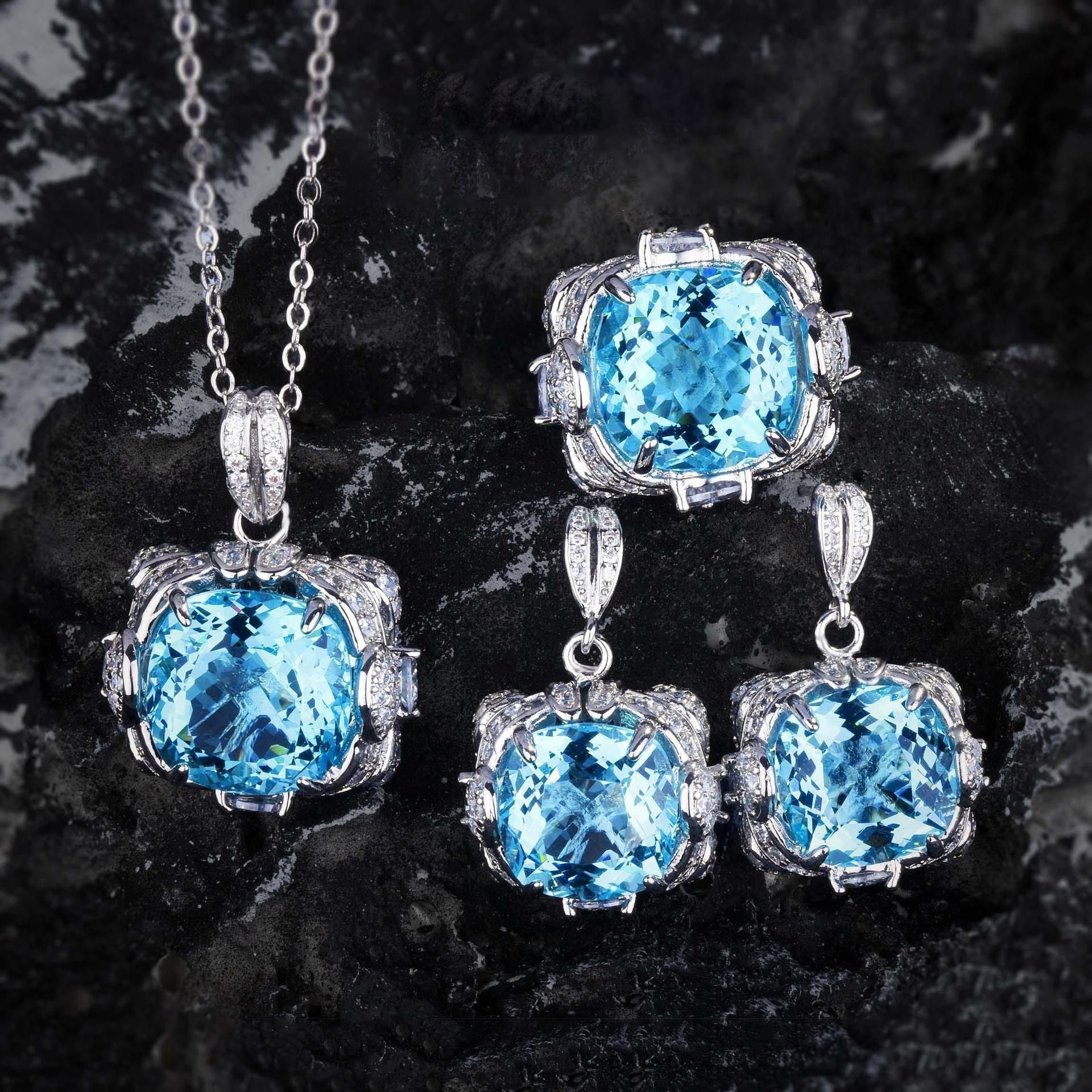 Velora Thandrelle Aquamarijn gezet | witgoud 14k