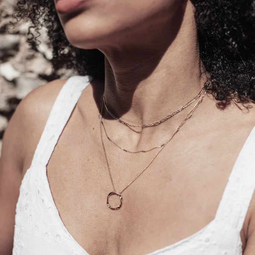Open cirkel ketting | Goud 18k