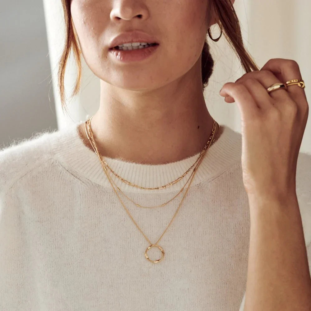 Open cirkel ketting | Goud 18k