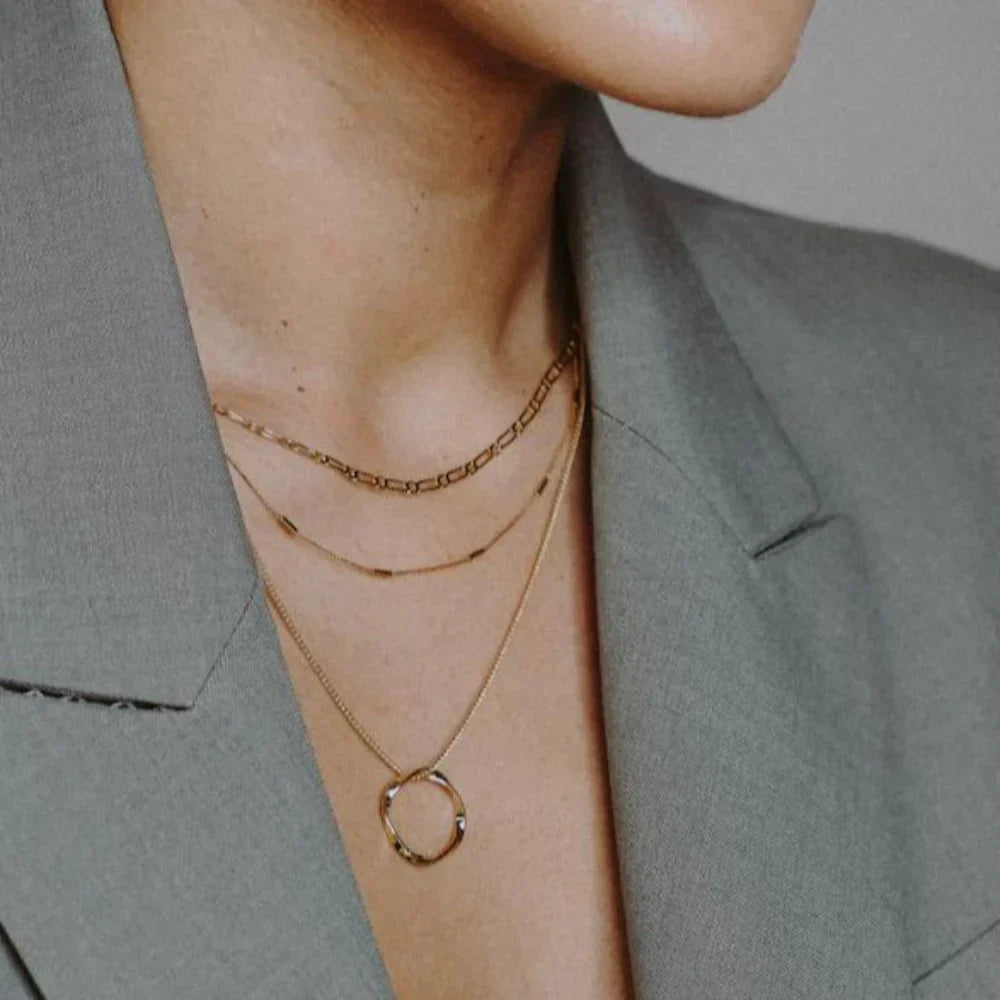 Open cirkel ketting | Goud 18k