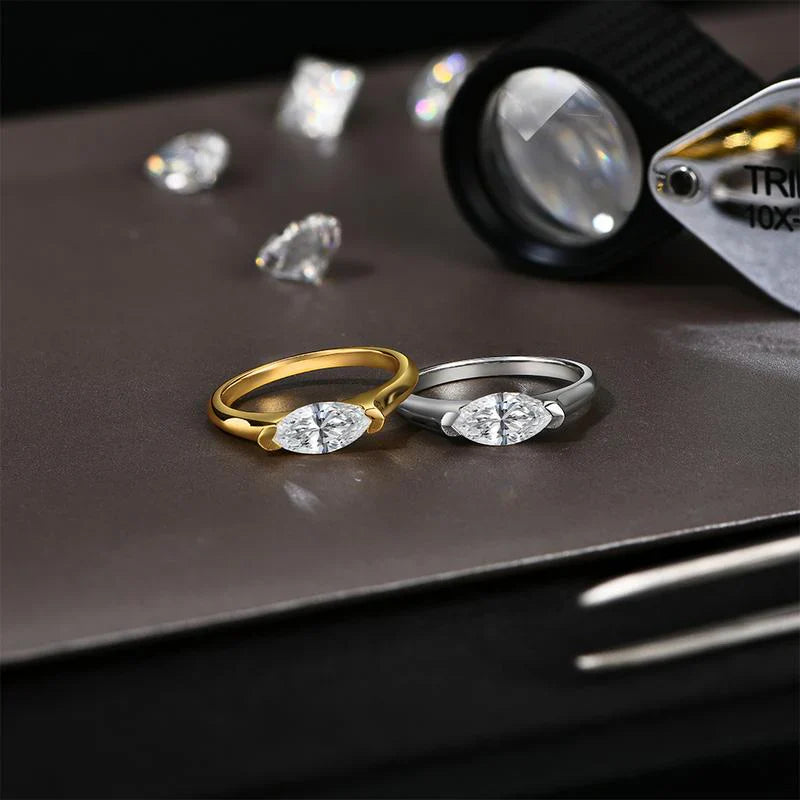 Hailey Playa Dunne Ring | Wit Goud 18k