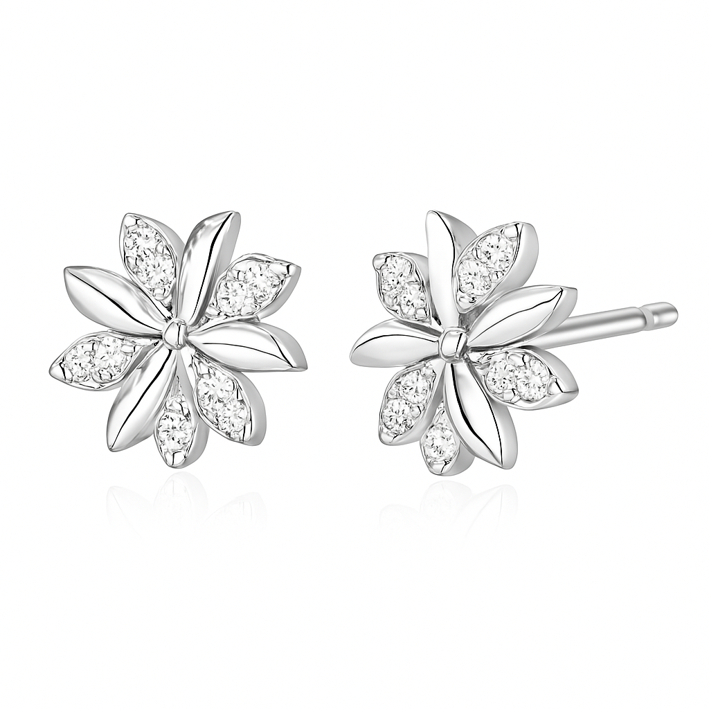 Camille oorbellen | witgoud 18k