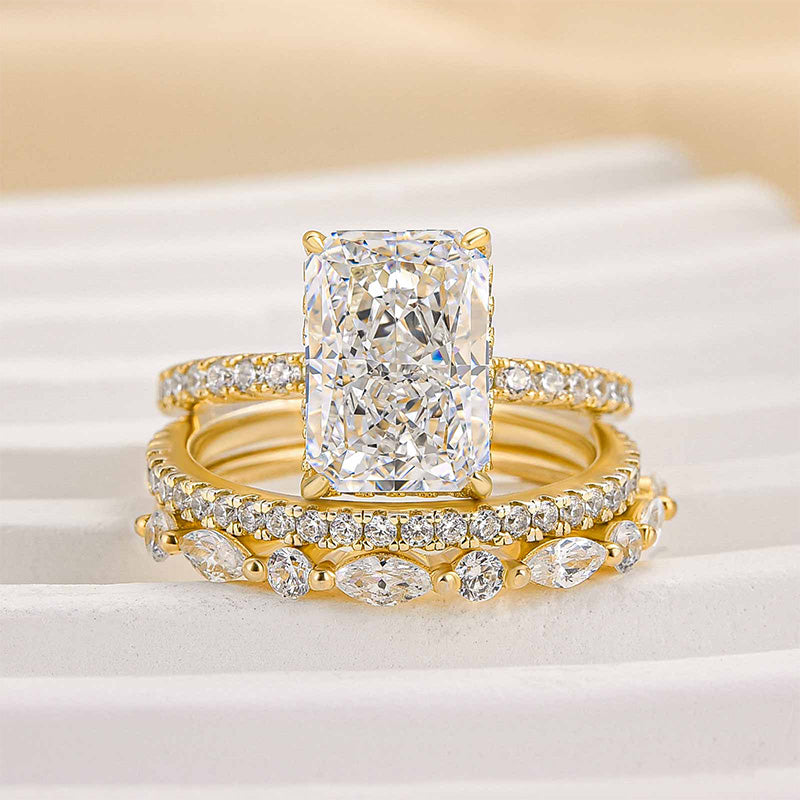 Jaily 3-delige trouwring set | goud 18k