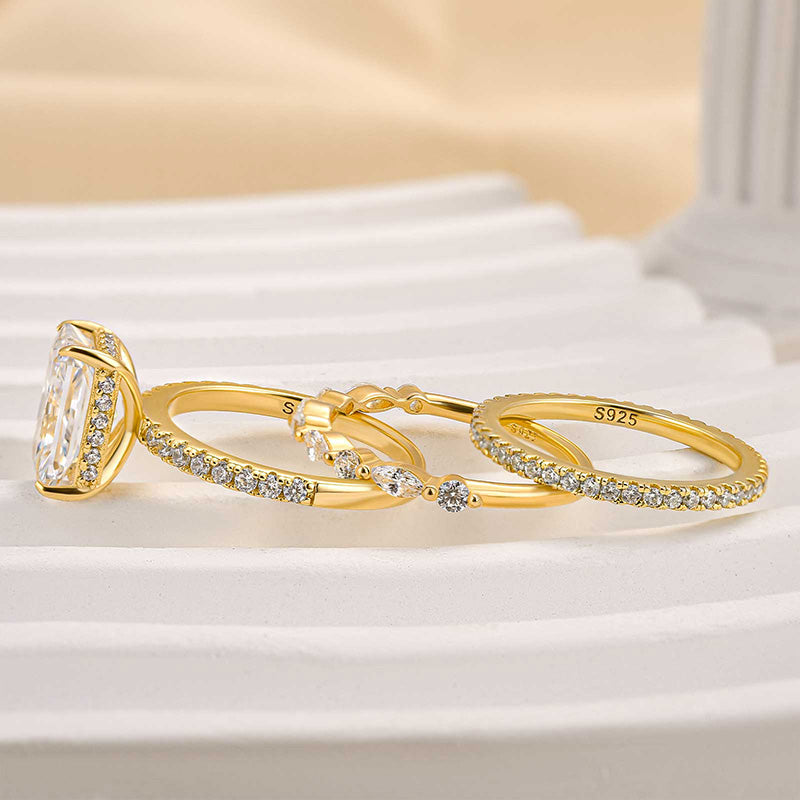 Jaily 3-delige trouwring set | goud 18k