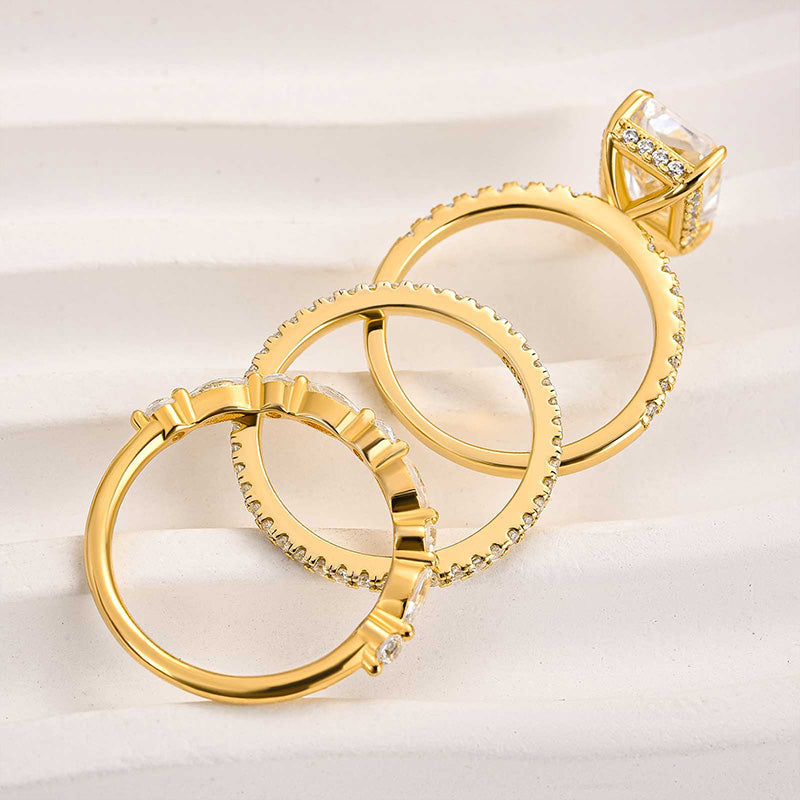Jaily 3-delige trouwring set | goud 18k