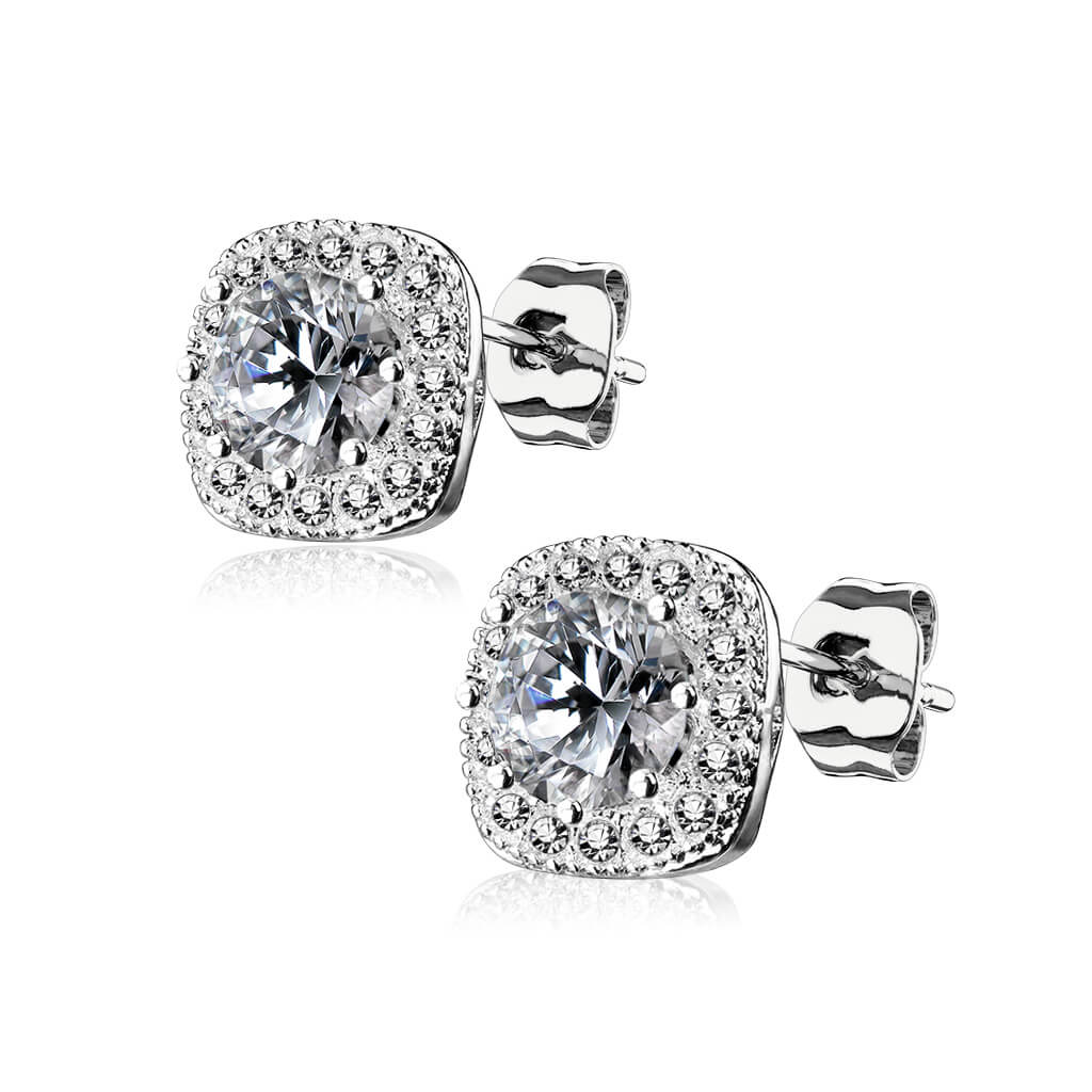 Glennis oorbel | witgoud 18k