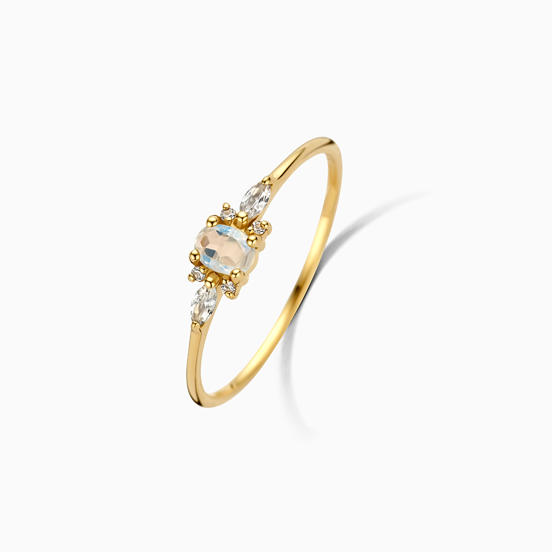 Maansteen Muze Ring | Goud 14k