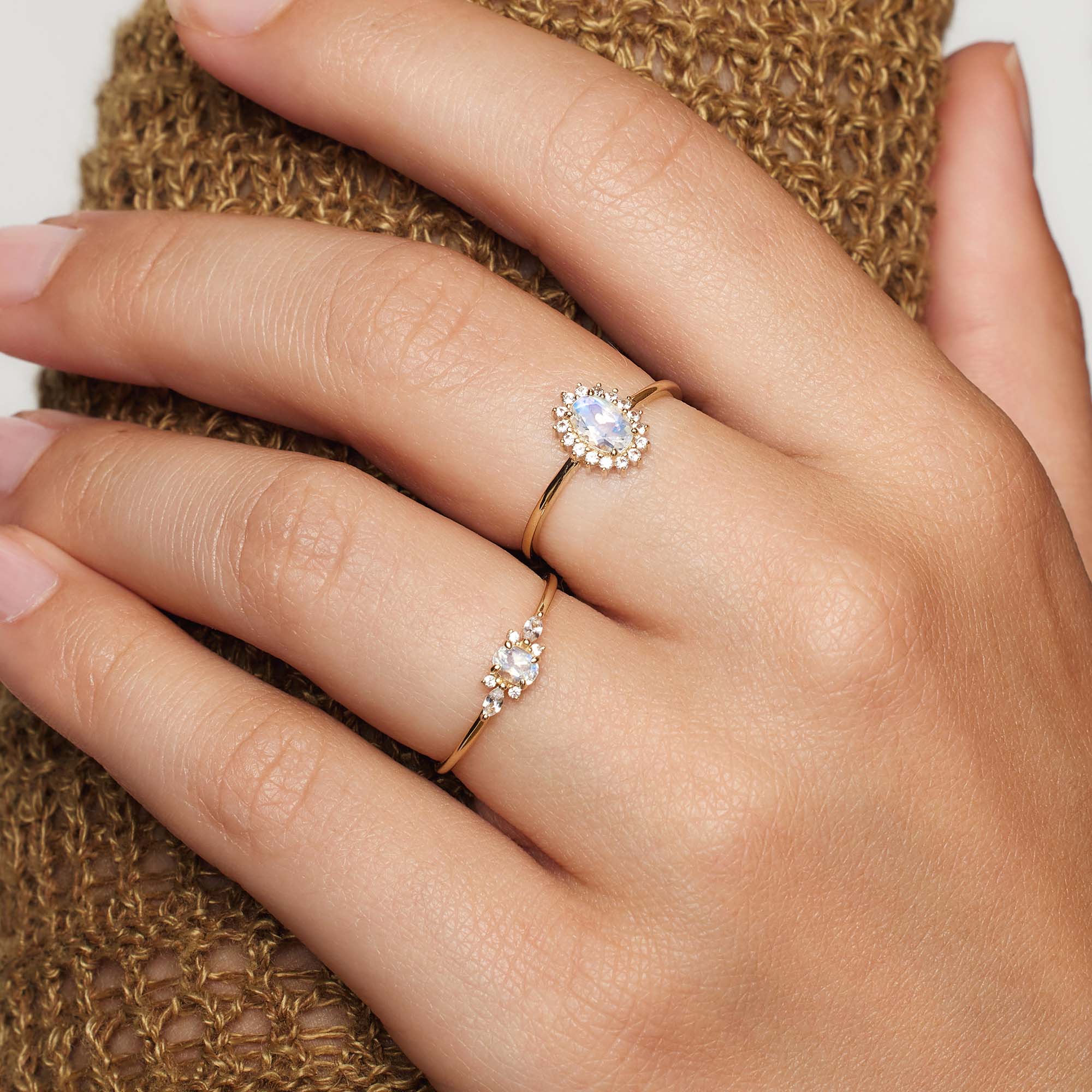 Maansteen Muze Ring | Goud 14k