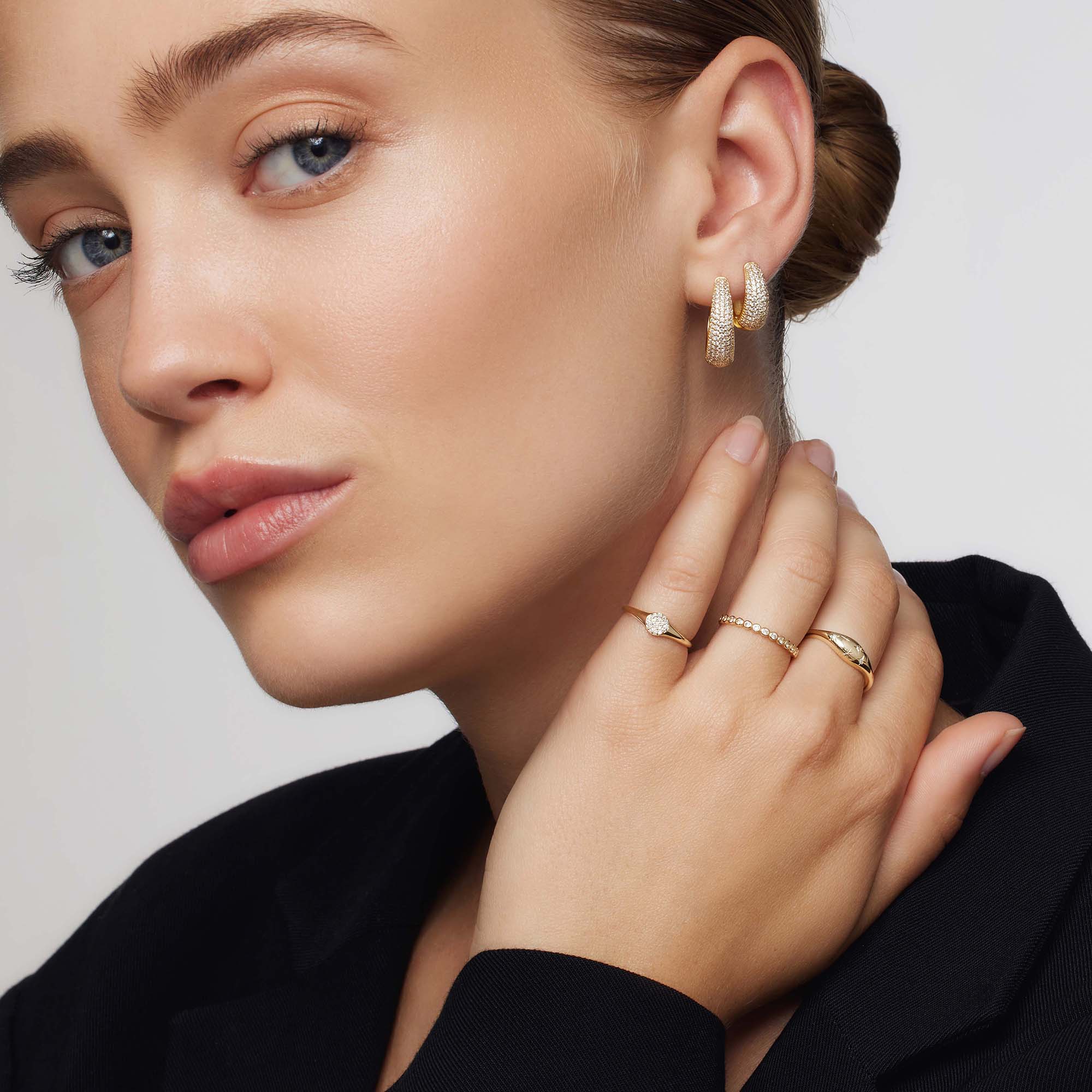 Diamanten koepelring | Goud 14k