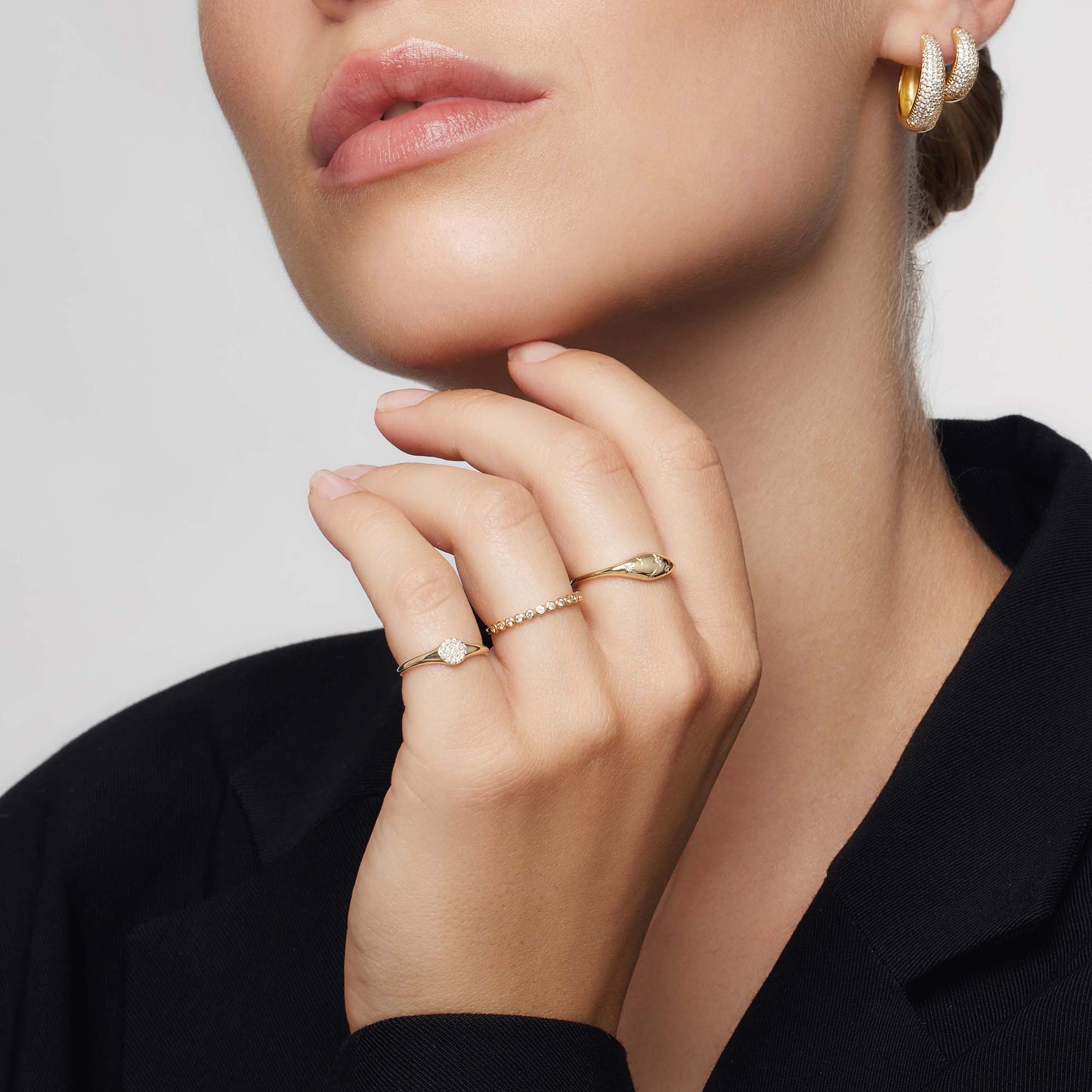 Diamanten koepelring | Goud 14k