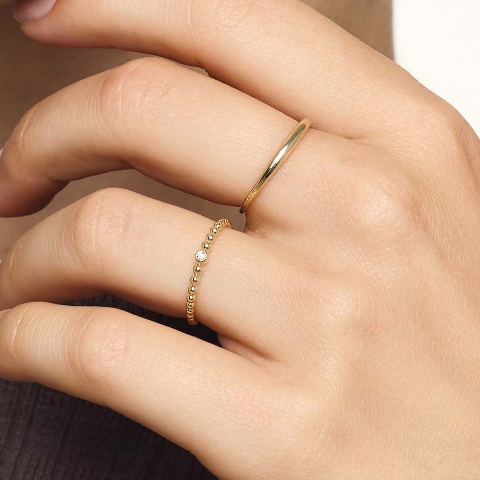 Slanke koepelring | Goud 14k