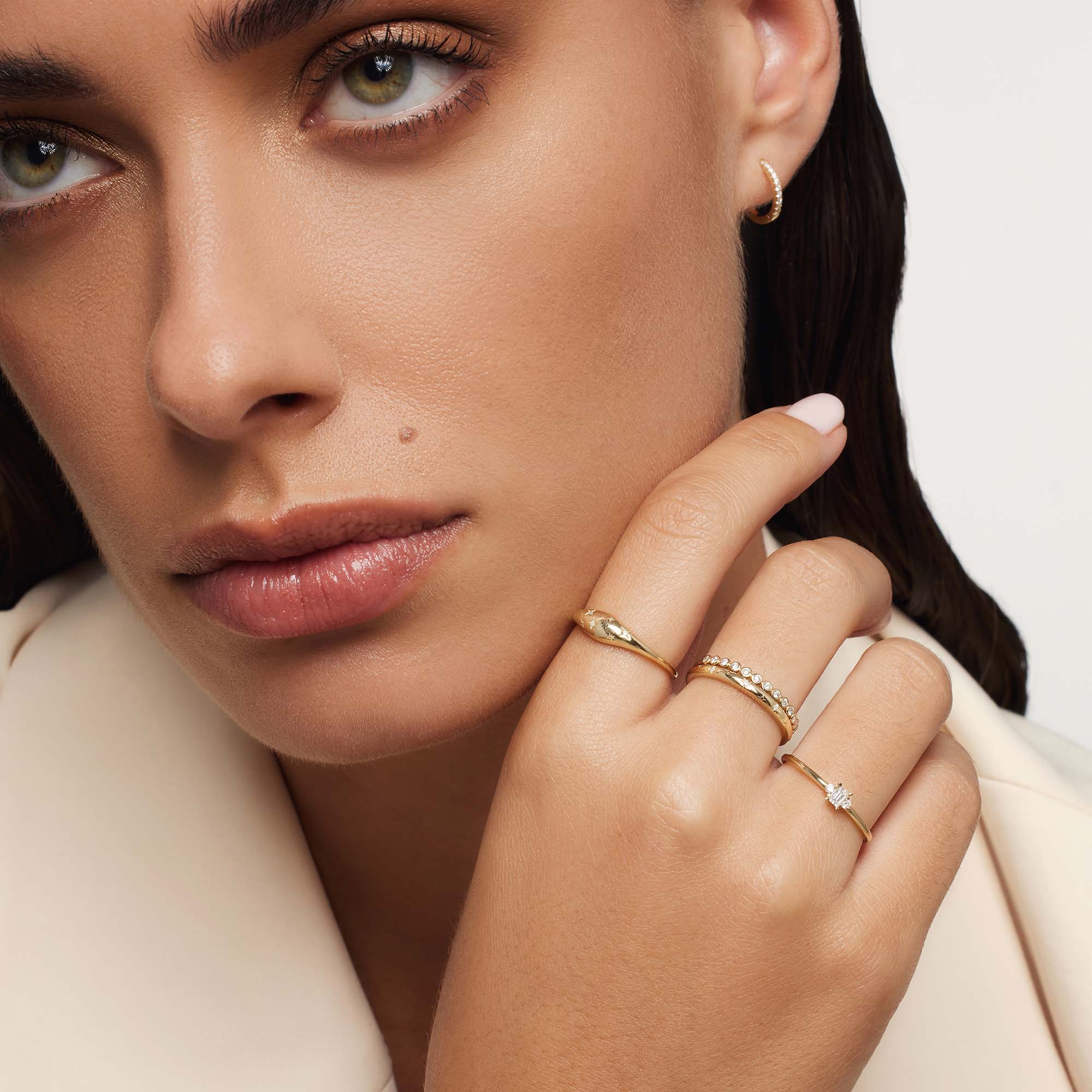 Diamanten koepelring | Goud 14k