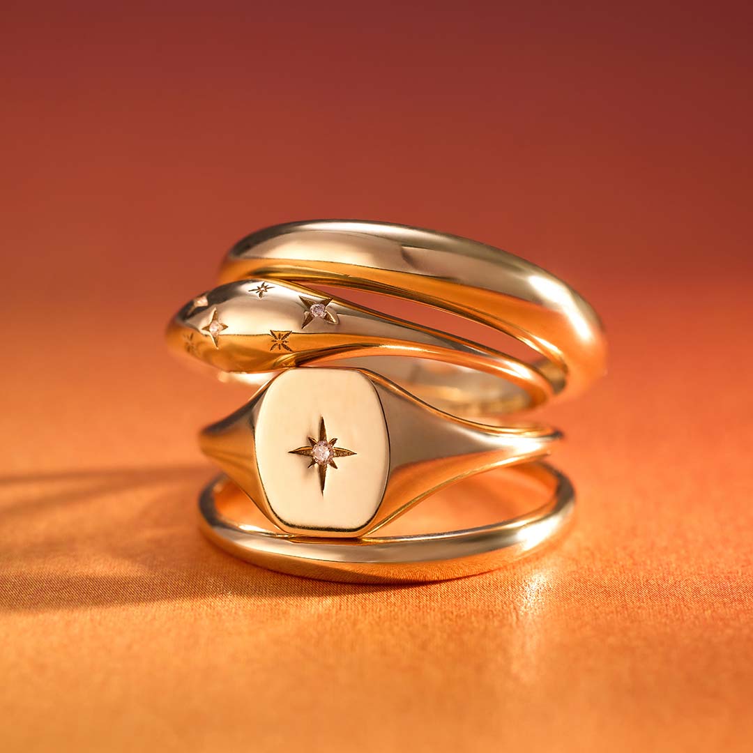 Diamanten koepelring | Goud 14k