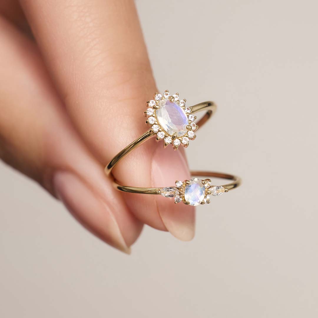 Maansteen Muze Ring | Goud 14k