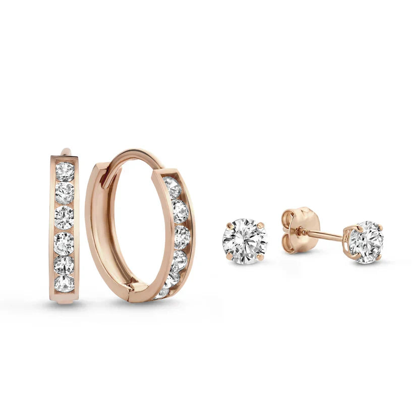 Dara Brillane Stenen Oorbellen Set | Goud 14k