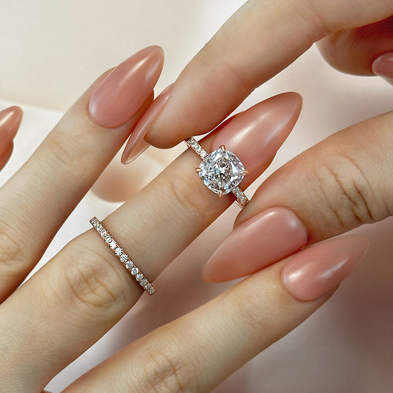 Bruidskussen 2-delige ringenset | roségoud 16k
