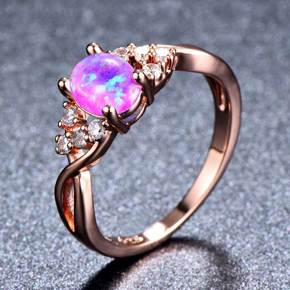 Sylva Moonhart Paarse Ring | Roségoud 14k
