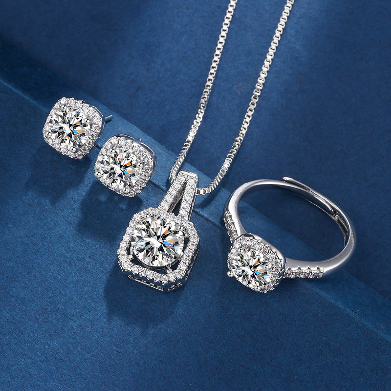 Aria Vierkant Stralend Bezet | Wit Goud 16k