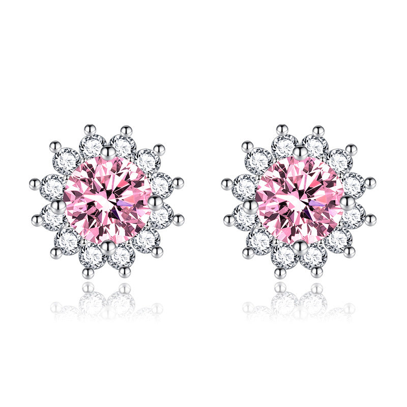 Sunlit Muse Oorbellen Roze | Wit Goud 18k