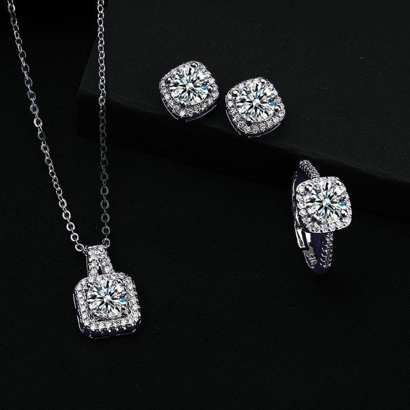 Elena kristal bezet | witgoud 18k