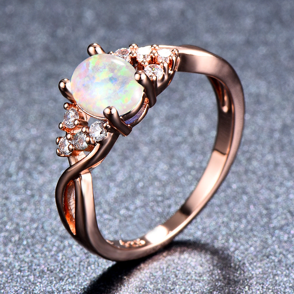 Sylva Moonhart Blauwe Ring | Roségoud 14k