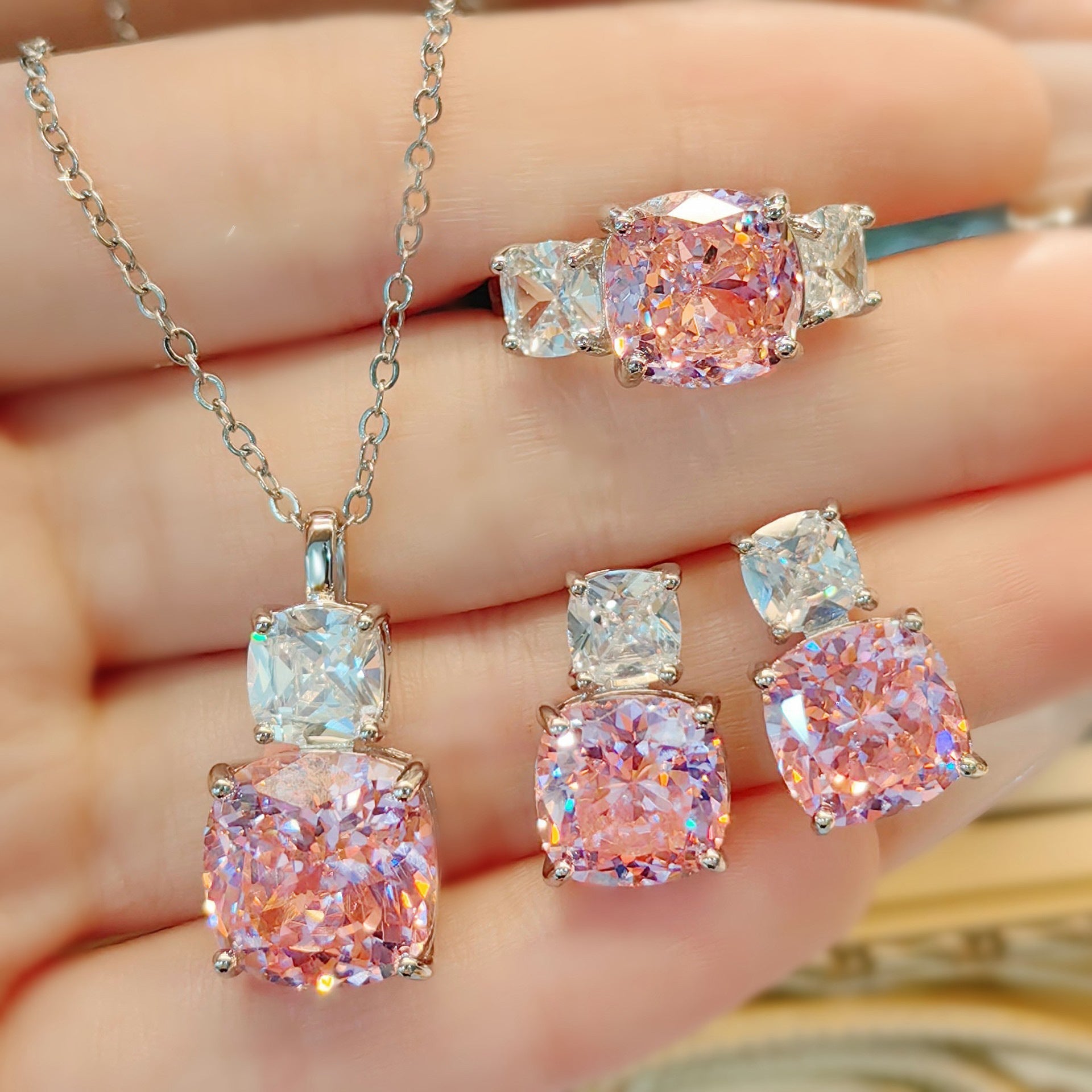 Adeline Rosetta Set | witgoud 14k