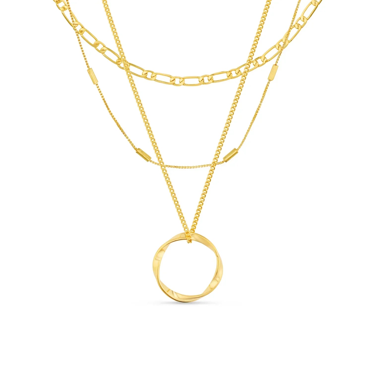 Open cirkel ketting | Goud 18k