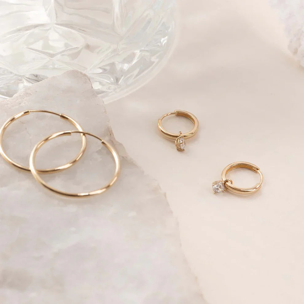Larmes de Lune stenen oorbellen | Goud 14k