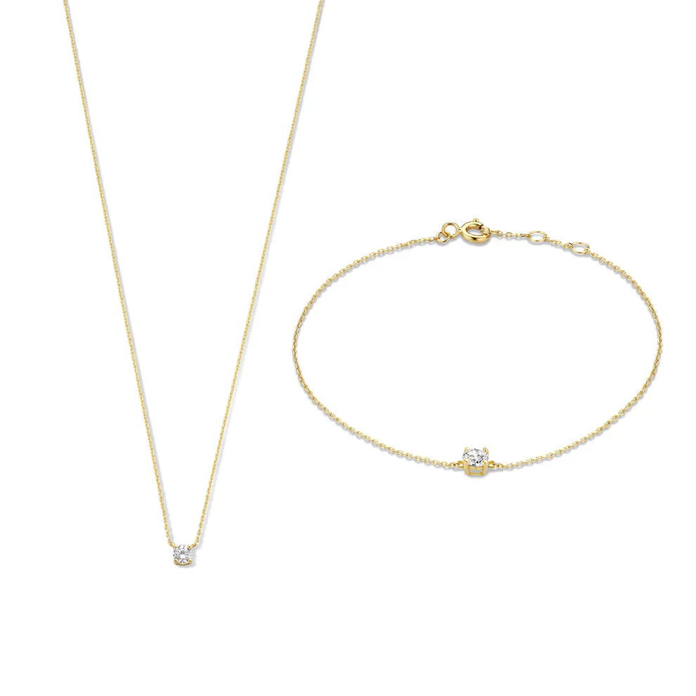Cléa Moissanit Stein Set | Gold 14k