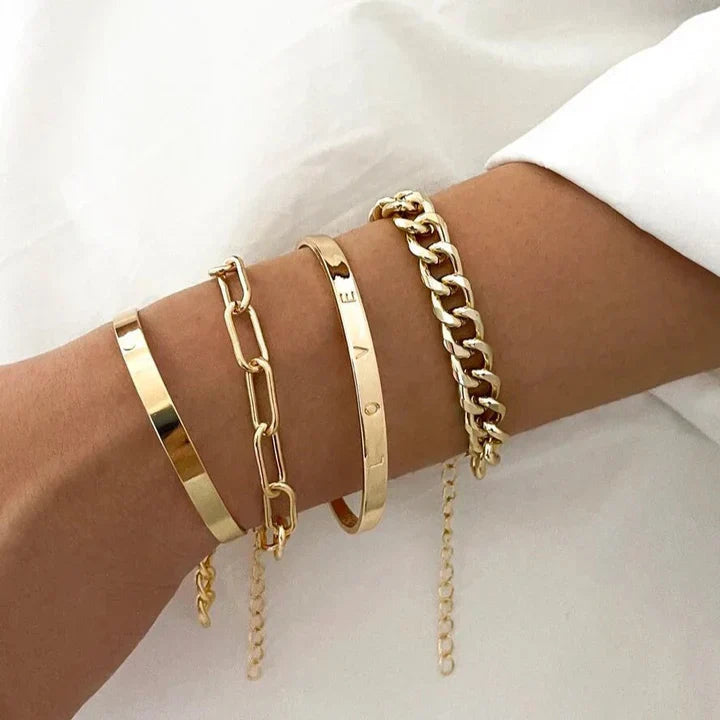 Elan Mercer Armbandenset | Goud 18k