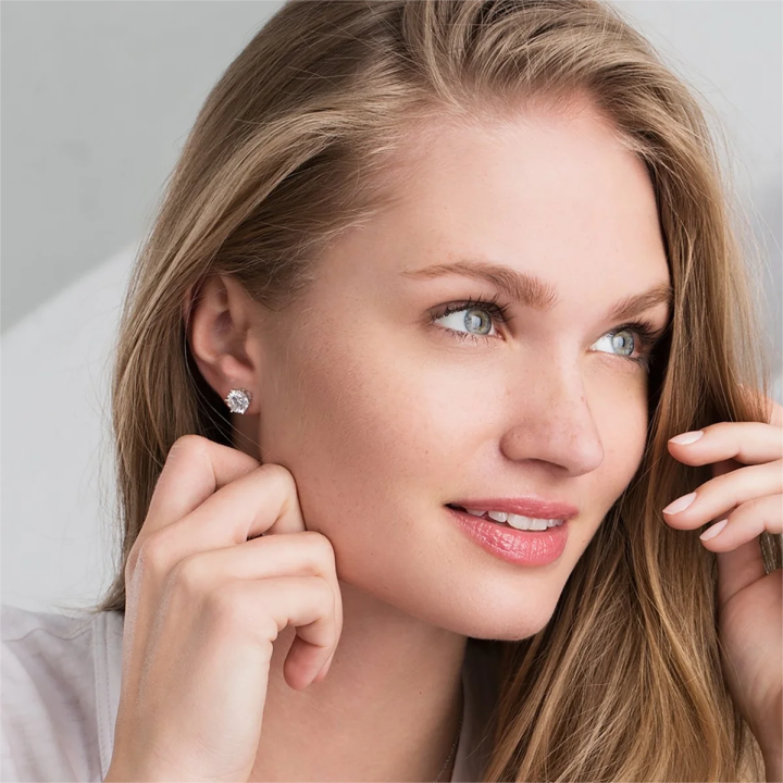 Moissaniet oorbellen | witgoud 16k